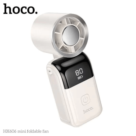 พัดลมพกพา HOCO HX606 พับได้ 90° ปรับแรงลม 100 ระดับ ความเร็วรอบ 20000 RPM แบตเตอรี่ 3000MAH พร้อมสายคล้องคอ_2